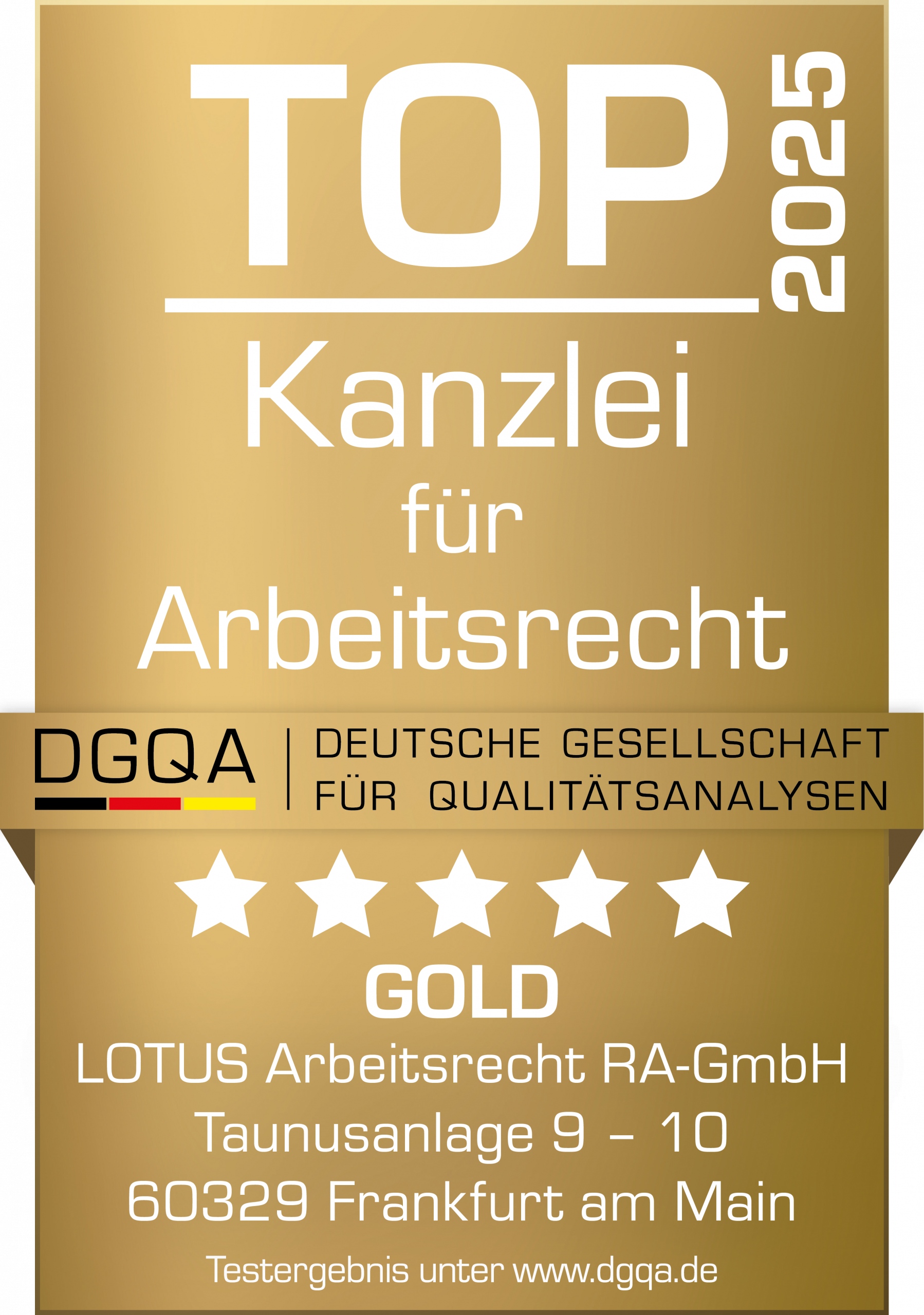 DGQA Auszeichnung 2025 Lotus Arbeitsrecht